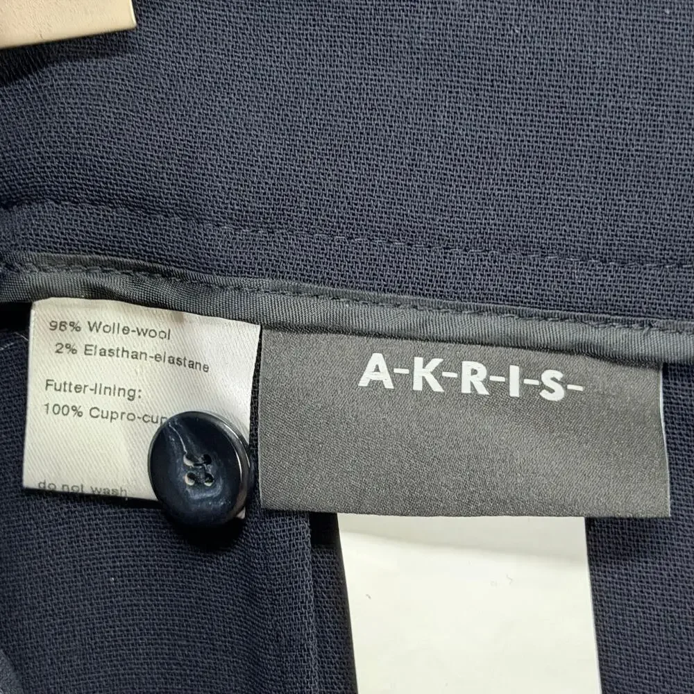 Akris Flore Navy Wool Stretch Tailored Trousers Womens 6 Quiet Luxury‎ NWT $995 - Picture 11 of 15